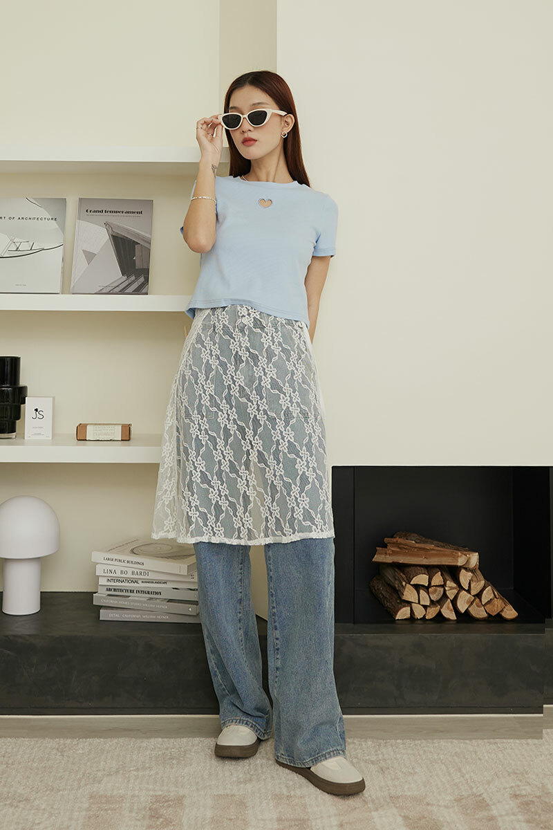 【官網限定】蕾絲花花綁帶罩裙