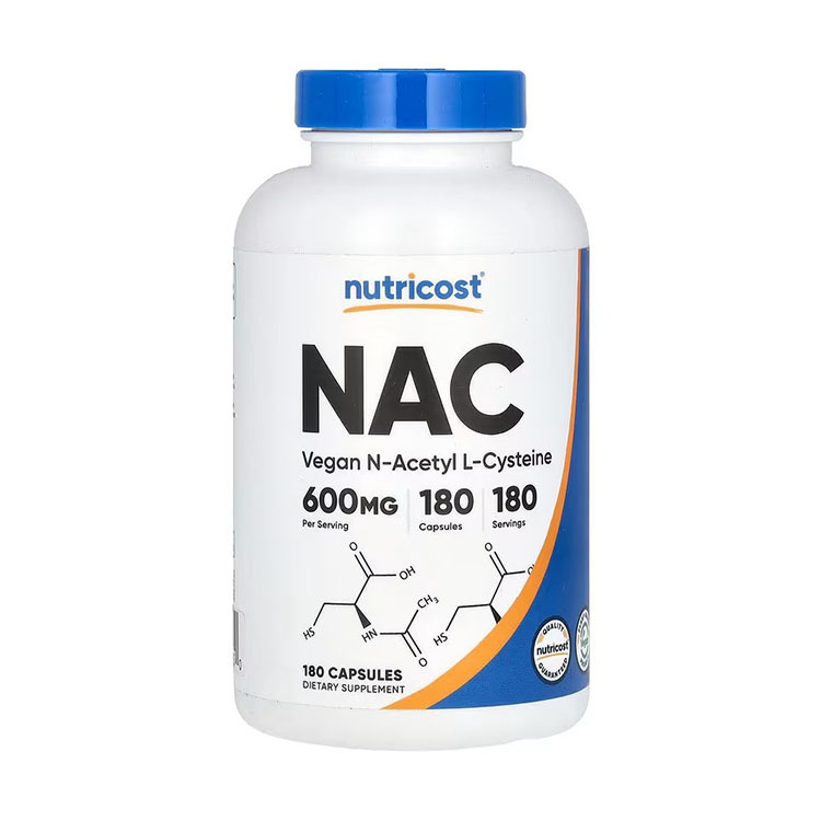Nutricost, NAC, Vegan N-Acetyl L-Cysteine, 600 mg, 180 Capsules