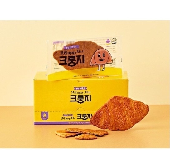 韓國 GINI F&S香酥甜脆扁可頌牛角麵包 10入