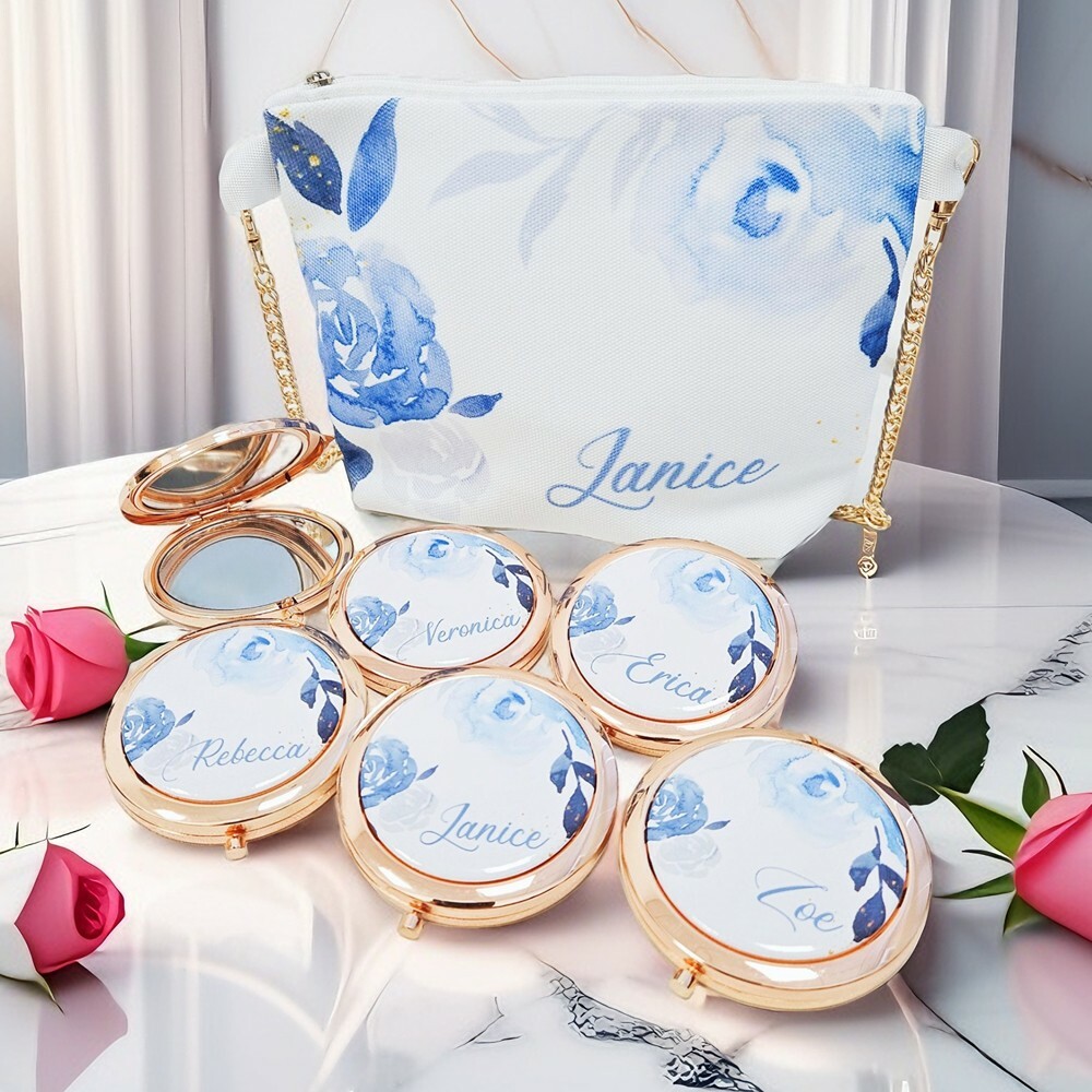 姊妹禮盒 J (定製鏡盒、兩用斜孭化妝袋)