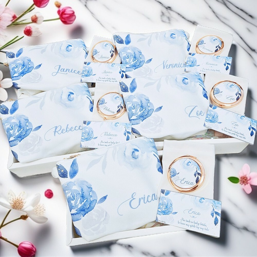 姊妹禮盒 J (定製鏡盒、兩用斜孭化妝袋)