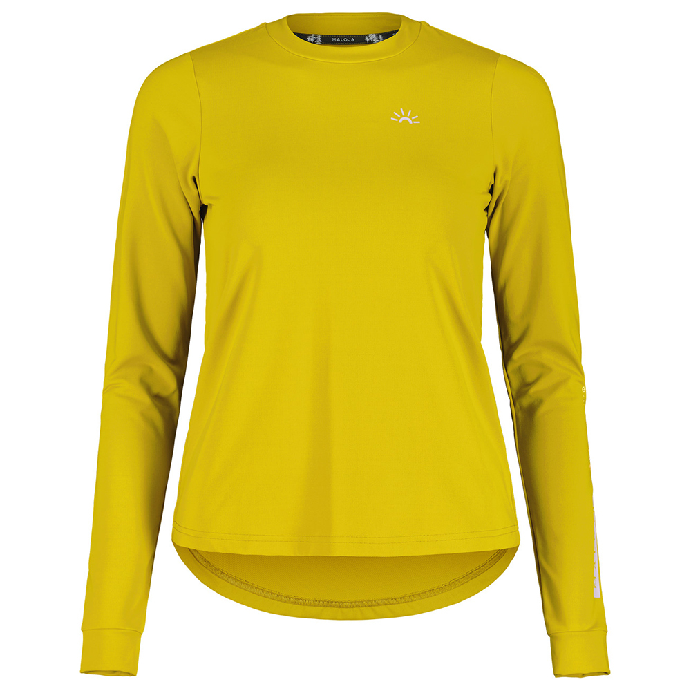 【MALOJA】女快乾彈性長袖上衣 / 24MA37126-[夜空藍、叢林綠、稻穗金]