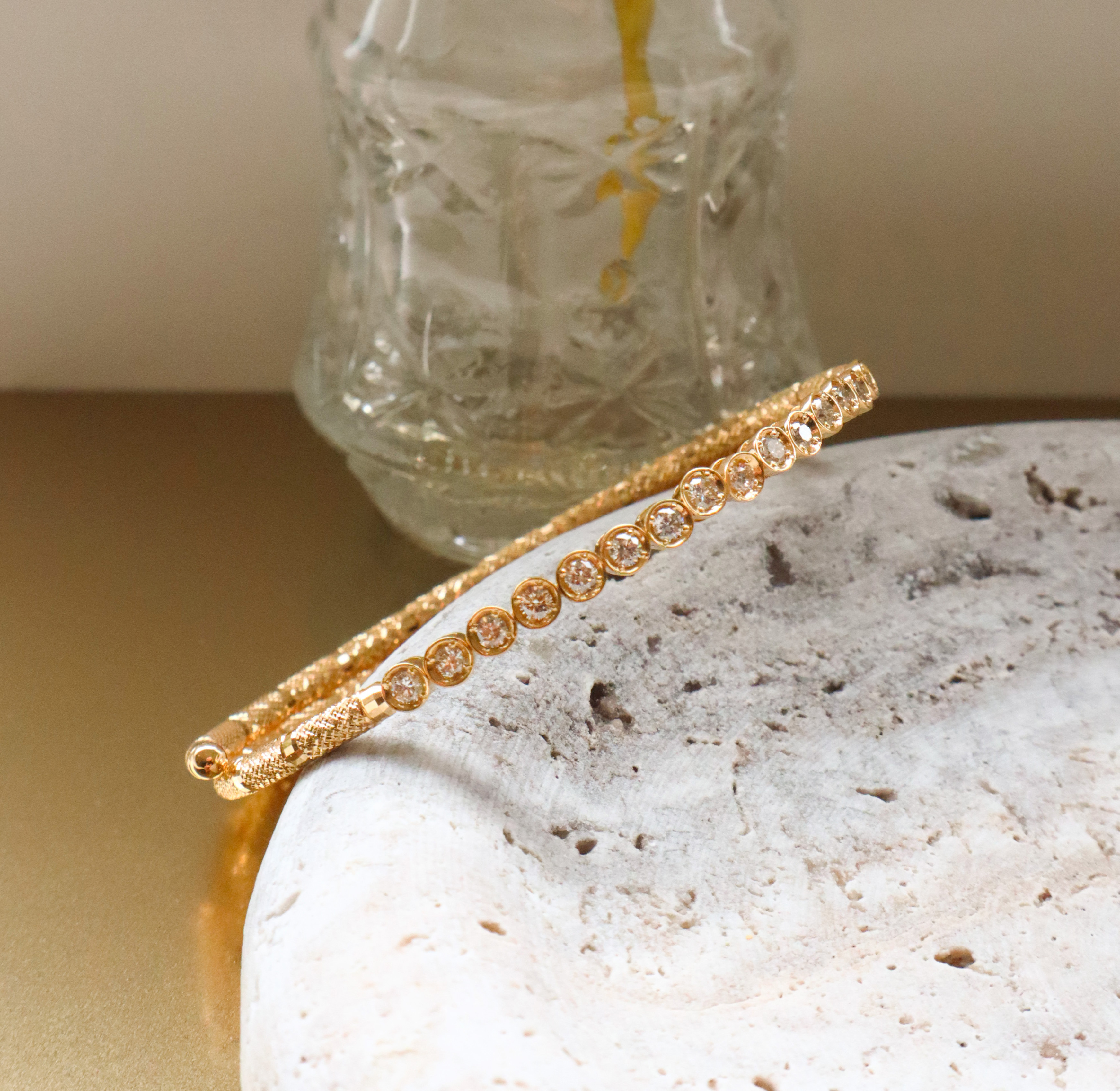 18K/日本設計款系列-圓鑽手環