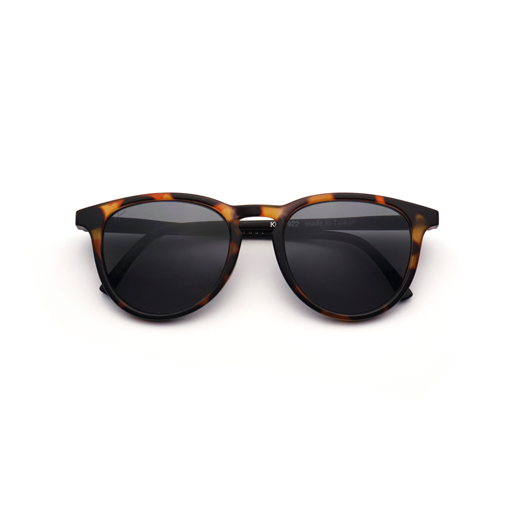 KIDS細框 莫蘭迪色系太陽眼鏡 - black T 玳瑁黑