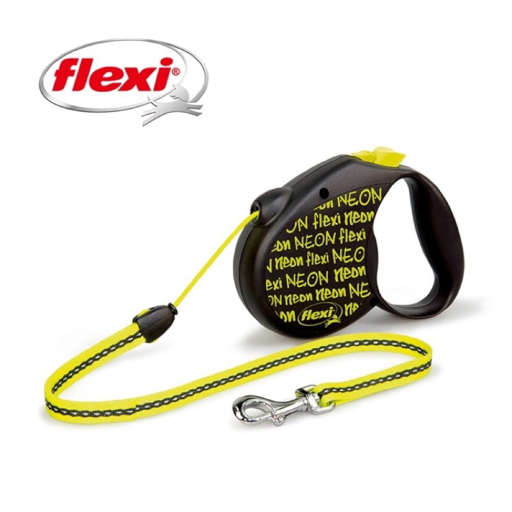 flexi 飛萊希｜螢光系列 外出用索狀伸縮牽繩 (索狀S款)