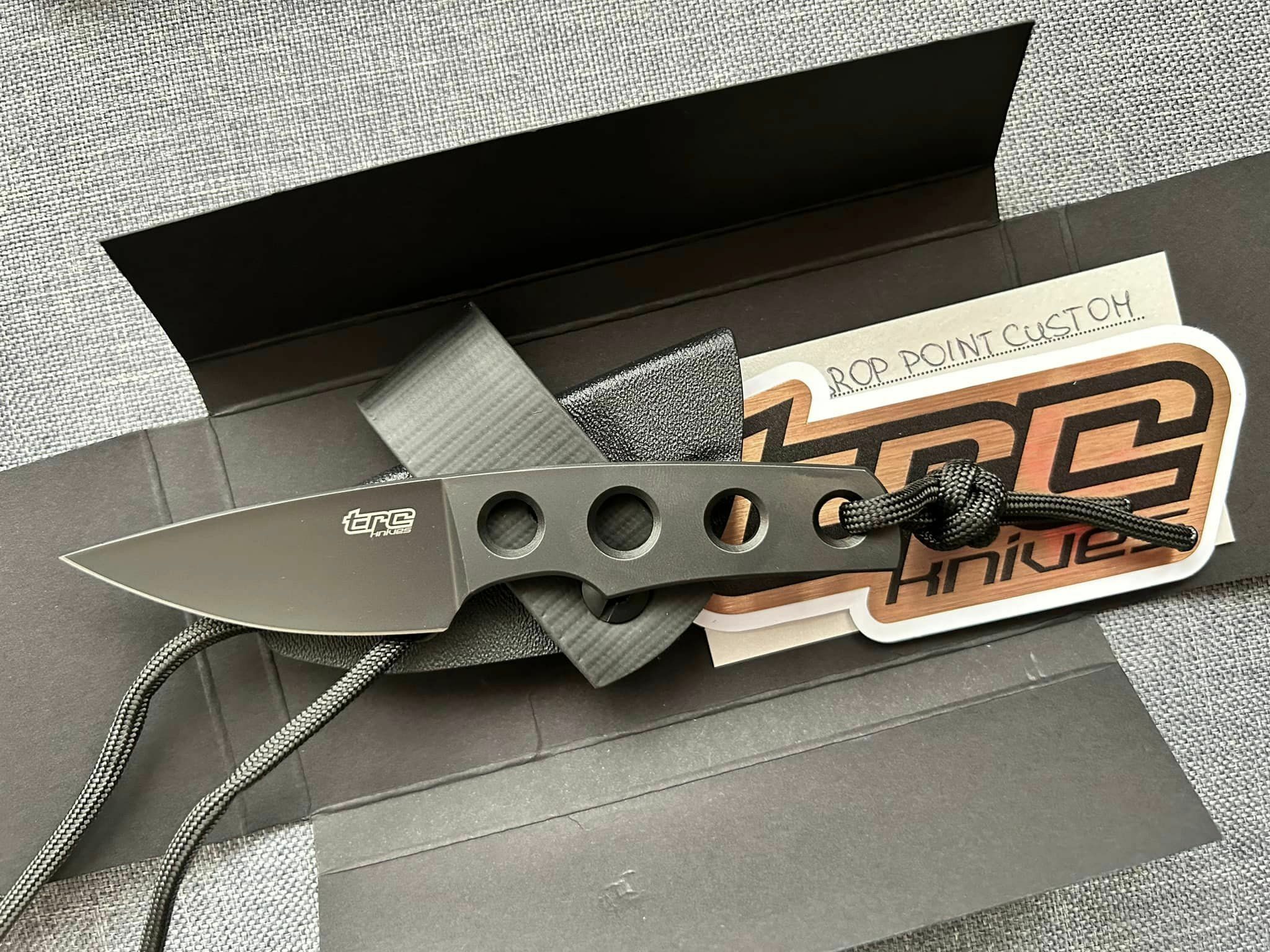 TRC Knives Mini Drop Point Signature Custom Edition DLC Vanadis 4 Extra Kydex