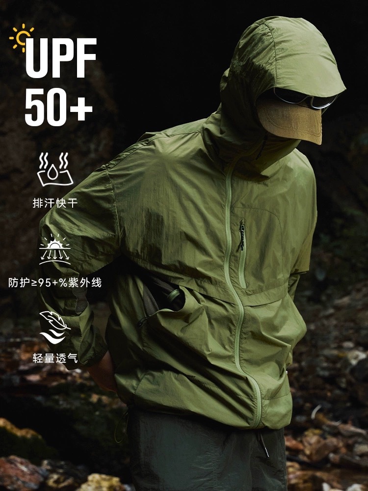 ENshadower隱蔽者 斜拉鍊UPF50+拼接透氣防曬外套
