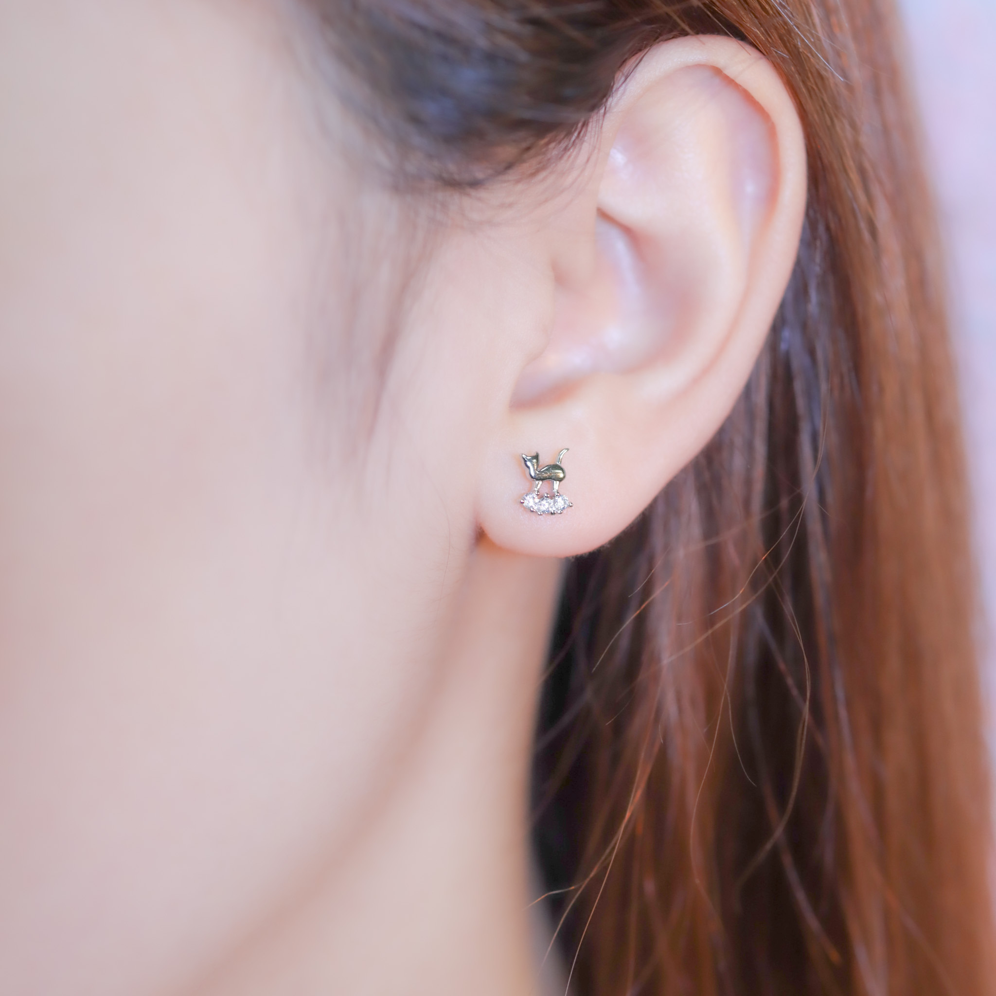 | 925純銀 | 小貓咪耳環 | EA0746 |