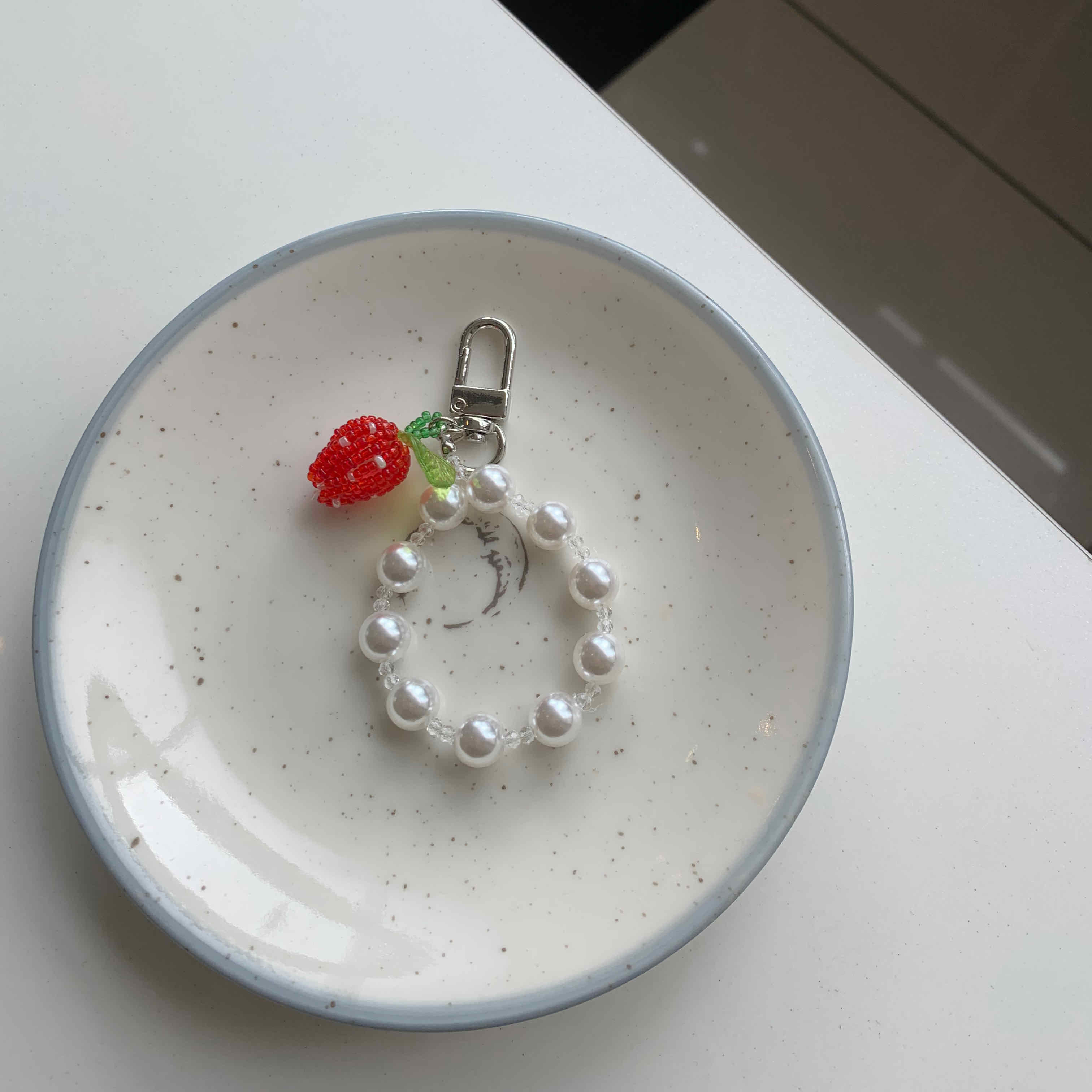 🇰🇷草莓珍珠鑰匙圈