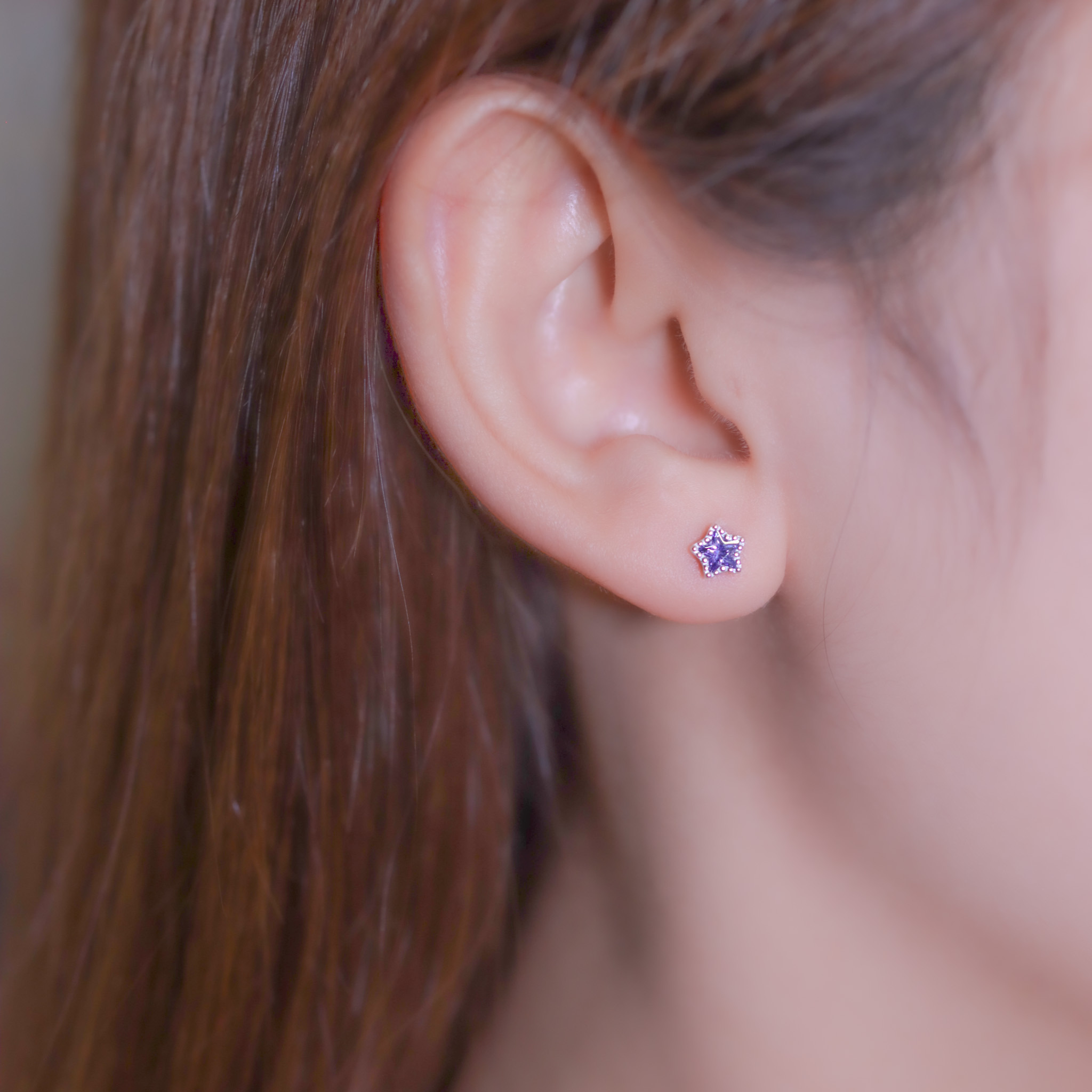 | 925 Silver | Little Purple Star Earrings | EA0763 |