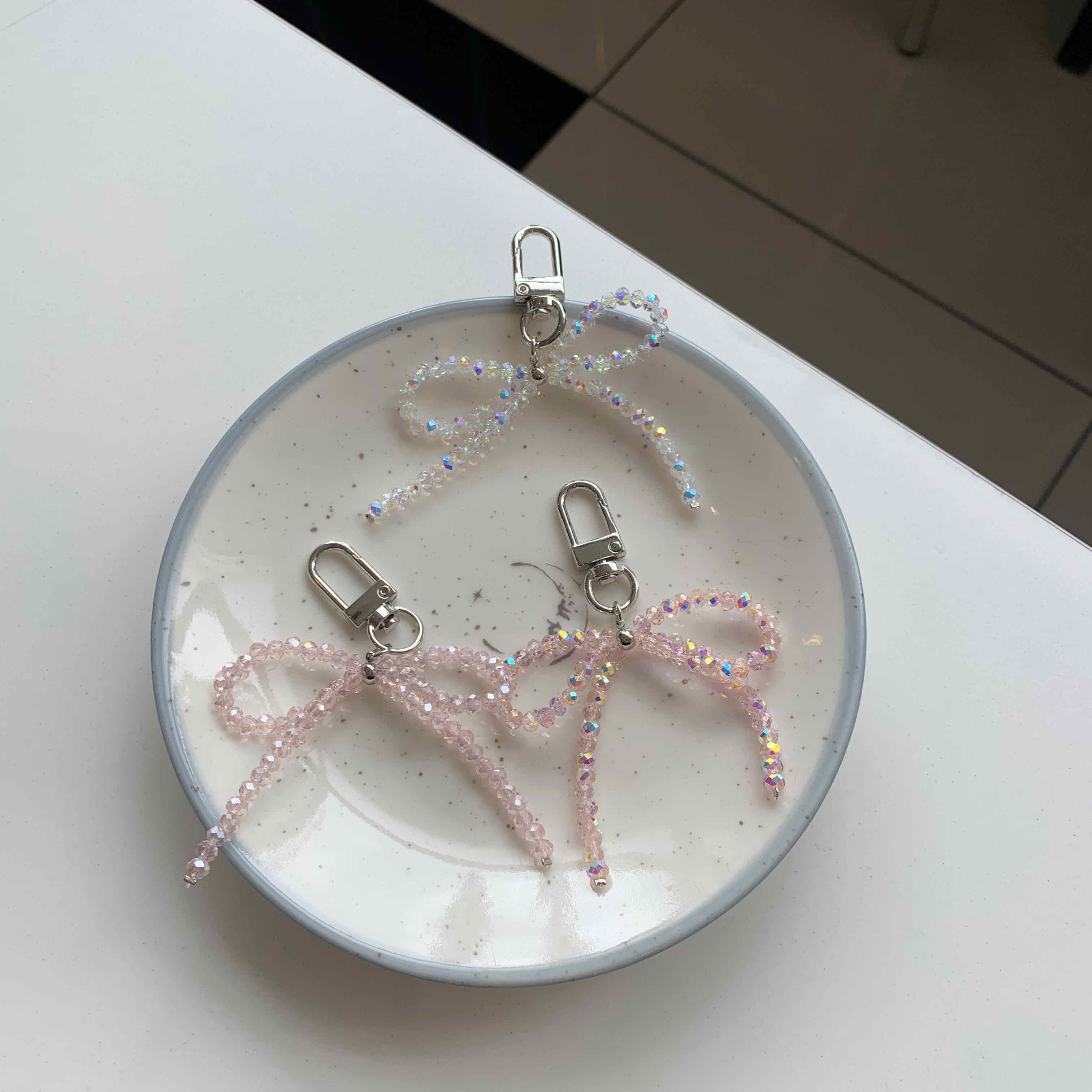 🇰🇷閃閃彩鑽蝴蝶結鑰匙圈｜3 color