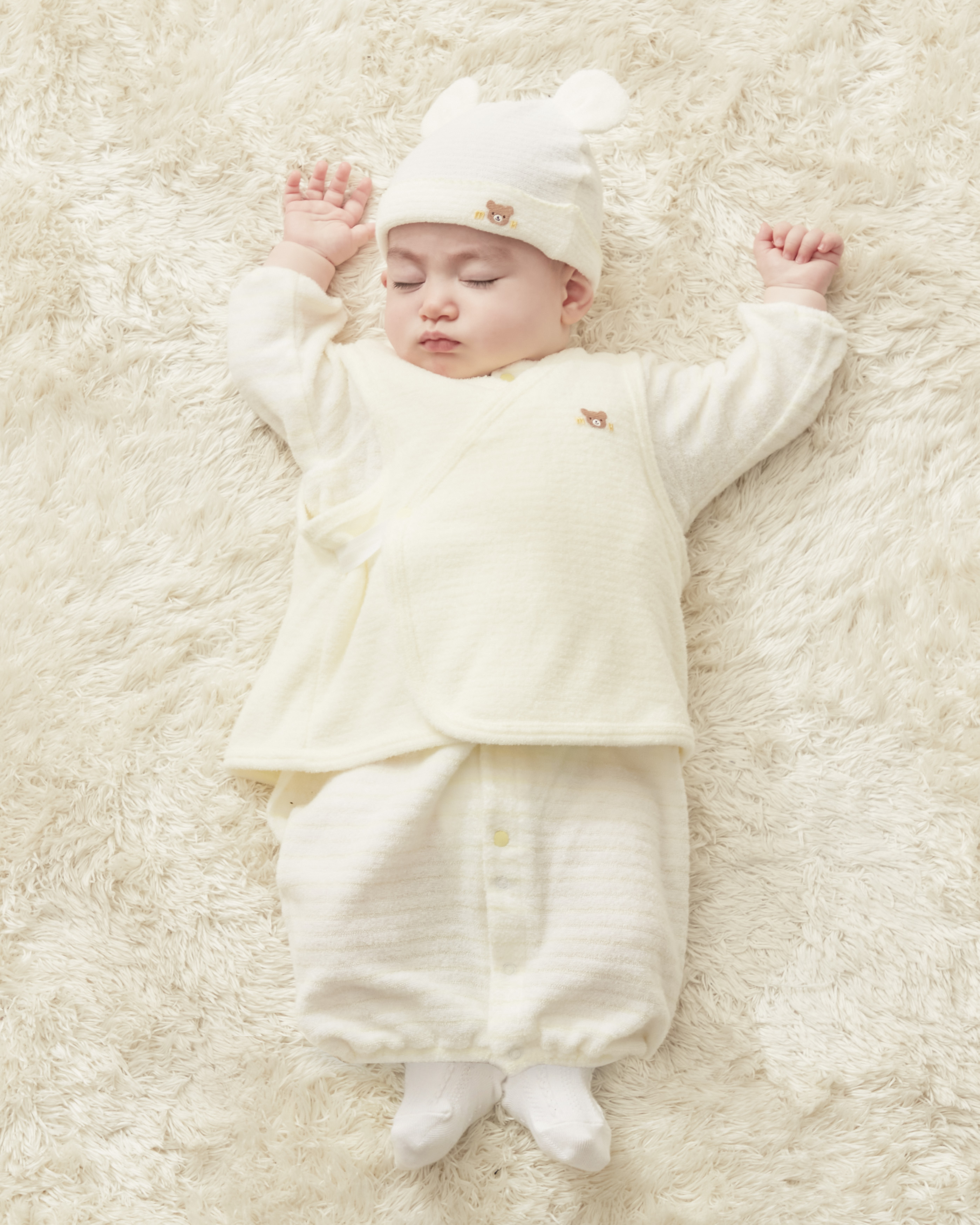 無撚紗刺繡小熊背心-黃