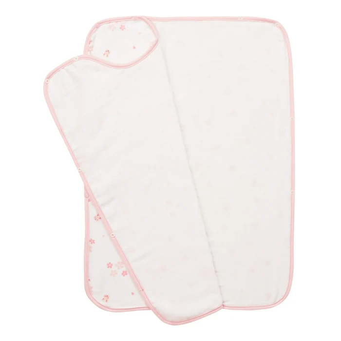 三層針織紗布印花防踢被-櫻花&兔