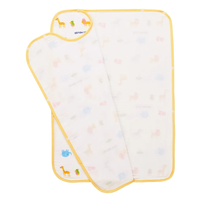 三層針織紗布印花防踢被-動物