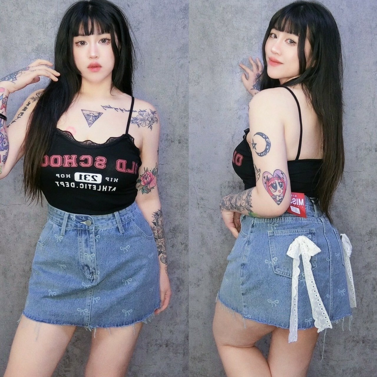 滿版蝴蝶結抽鬚牛仔裙*內有褲*🍭自訂款