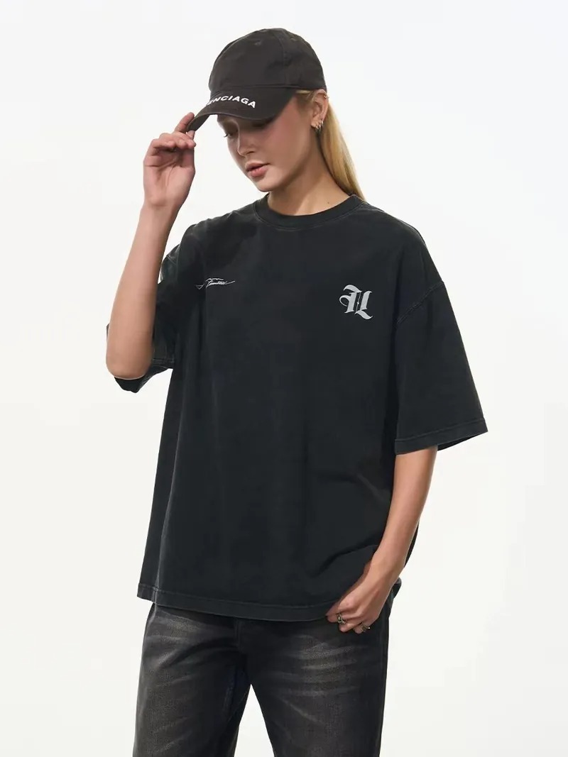 Harsh and Cruel 24SS 老人與海背後滿版水洗做舊短袖 HL242020081