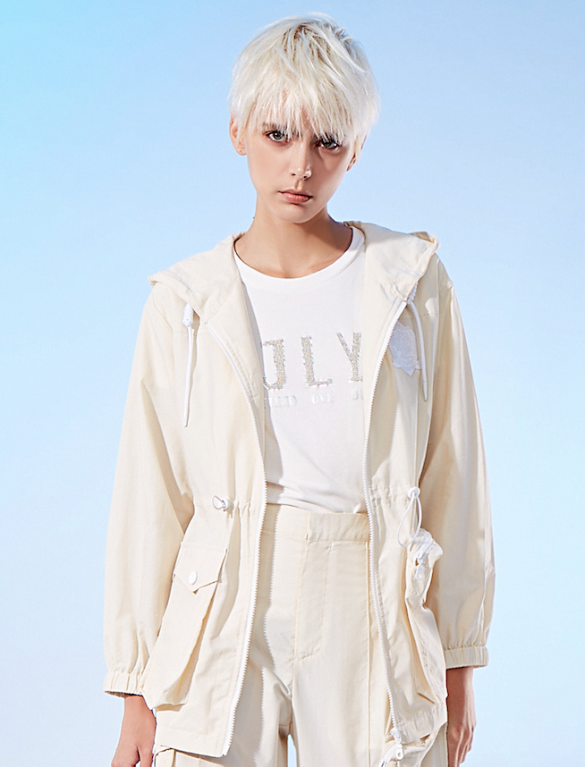 BD10123D1 浮雕花園風衣外套