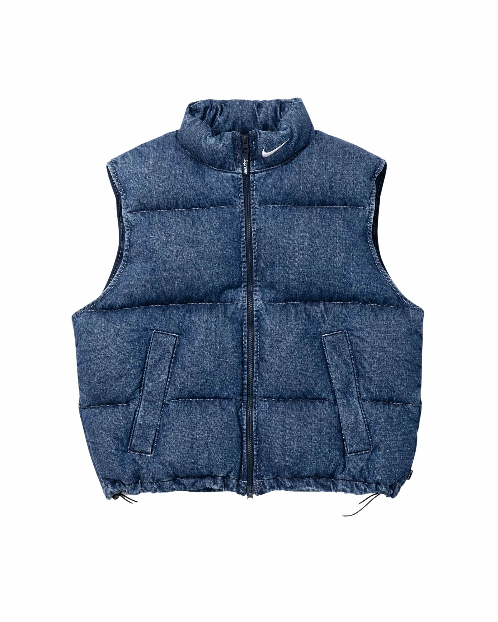 SUPREME nike Denim Puffer Vest L black - ジャケット・アウター