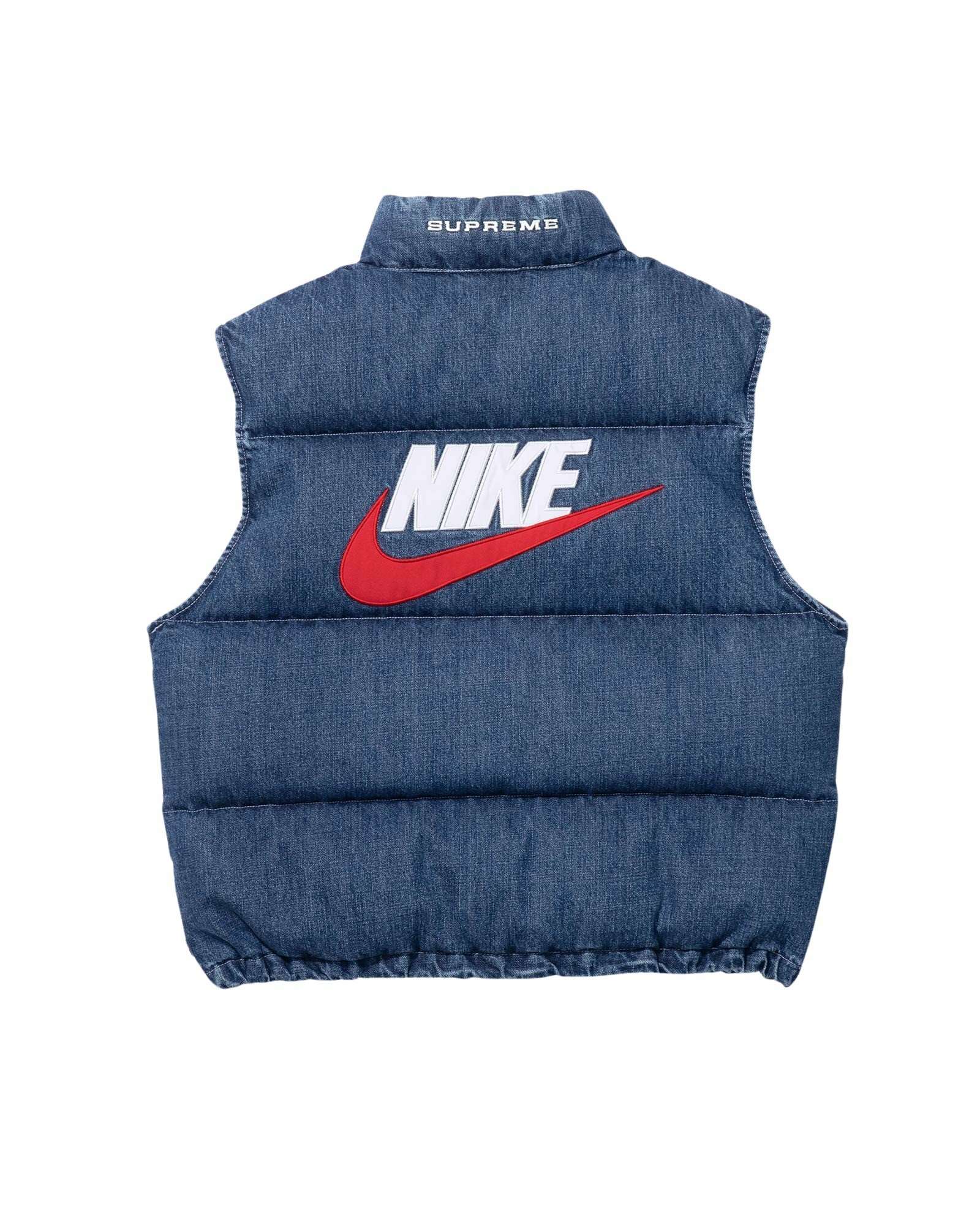 SUPREME/NIKE DENIM PUFFER VEST - NAVY