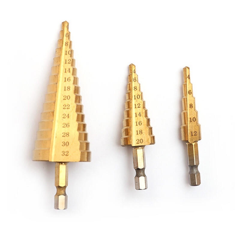 附發票｜HSS321 大三件套直槽階梯鑽布袋裝｜公制直槽階梯鑽4-12-20-32擴孔鑽六角炳 J