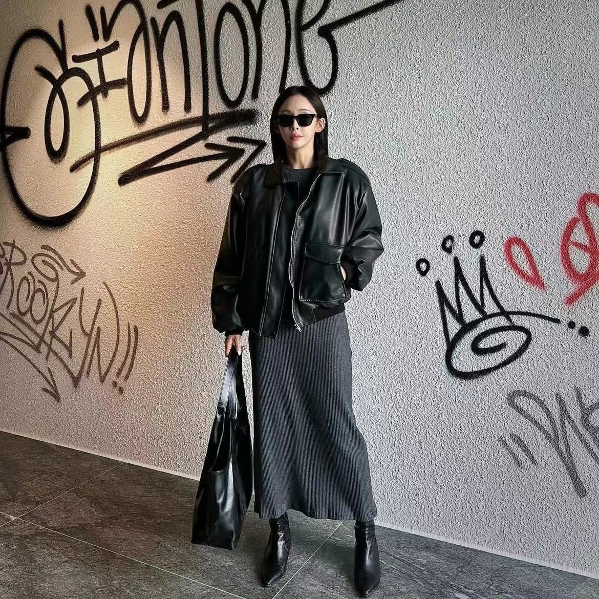 正韓韓國牛皮包(托特包)