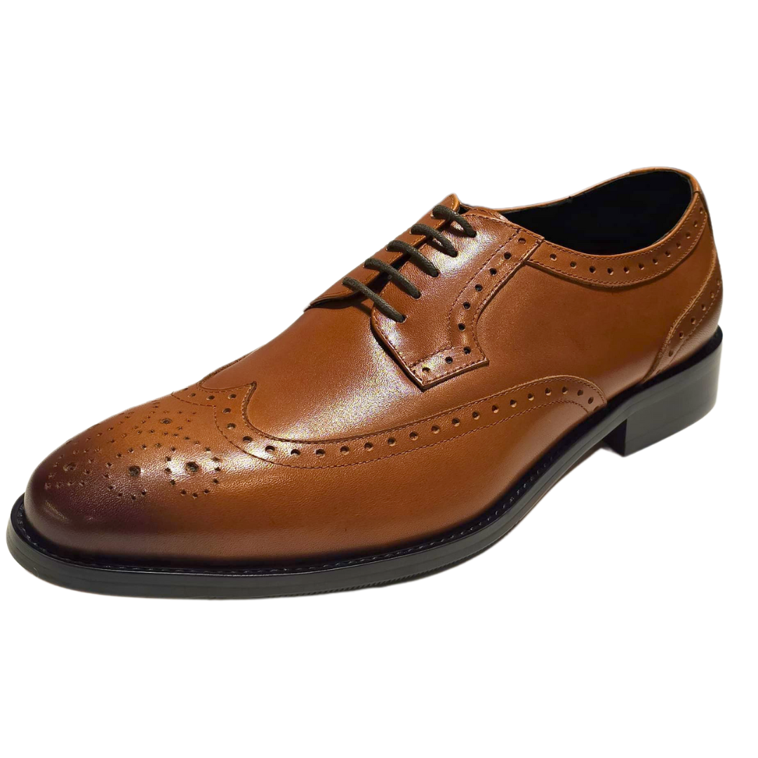 Revic 男裝皮鞋 | TCF-82BR | 啡色翼紋德比皮鞋