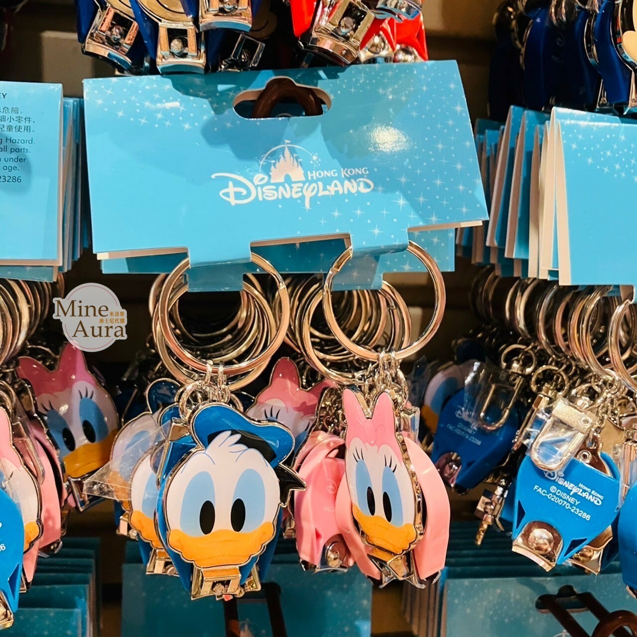 (現貨) 唐老鴨 Donald 黛西 Daisy 大頭造型 隨身指甲剪 鑰匙圈 吊飾 2入組 -香港迪士尼樂園
