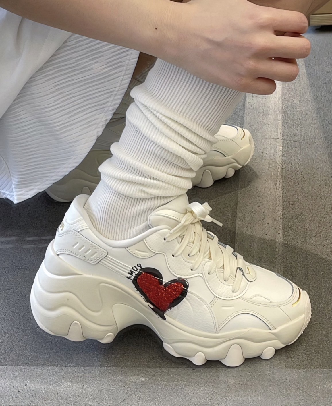 Puma Pulsar Wedge Wns CN Heart 女鞋 白色 厚底 愛心