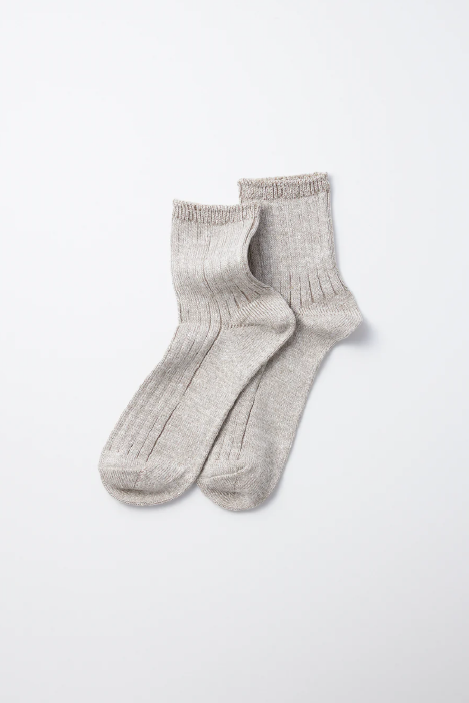 ROTOTO LINEN COTTON RIBBED ANKLE (3色)
