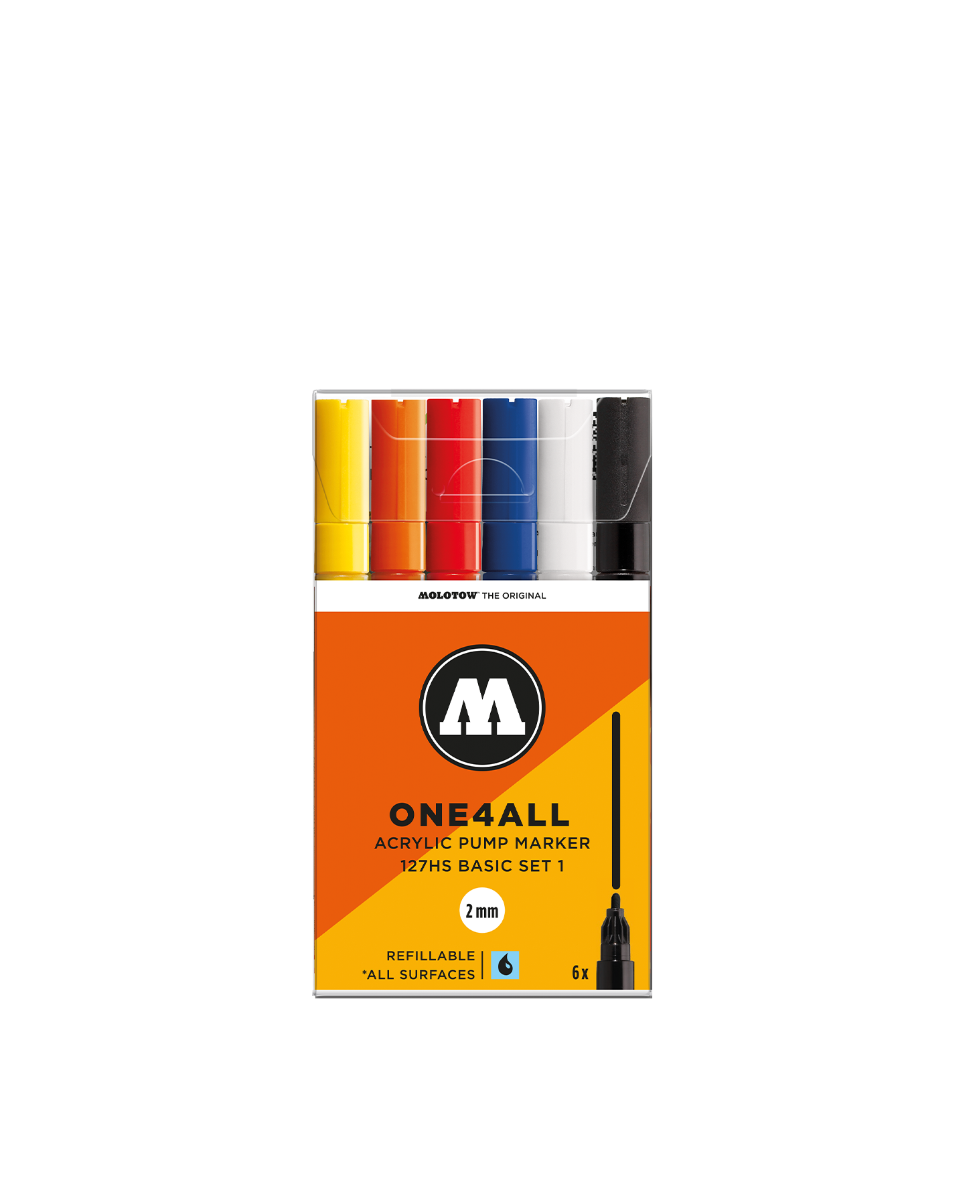 ONE4All 2mm 127HS Acrylic Marker 6 PC. Sets