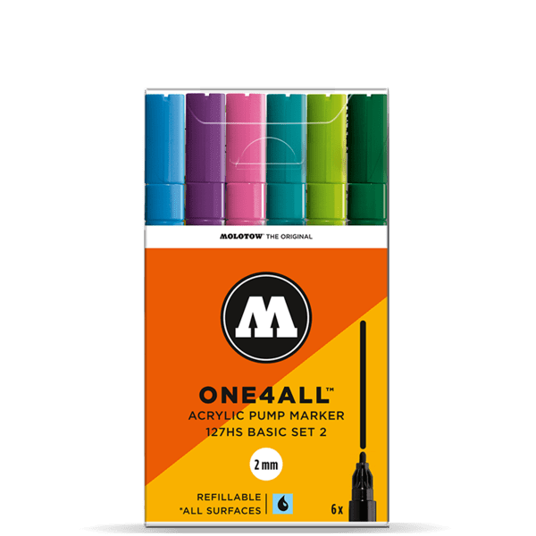 ONE4All 2mm 127HS Acrylic Marker 6 PC. Sets