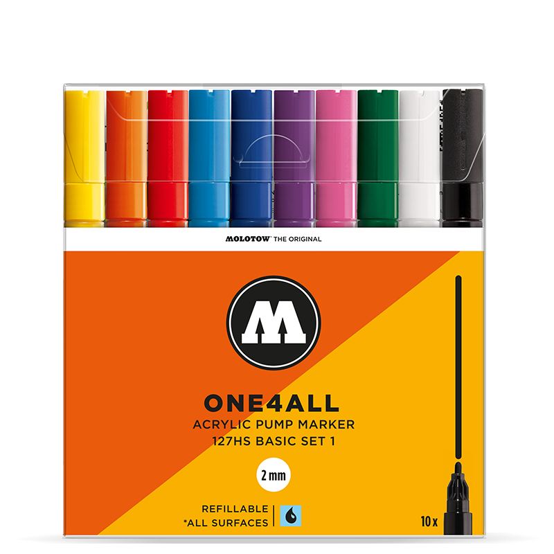 ONE4All 2mm 127HS Acrylic Marker 10 PC. Sets