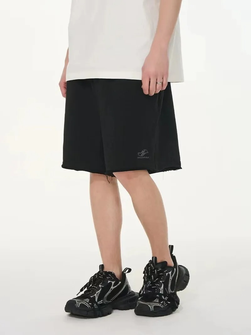 Harsh and Cruel 24SS 刺繡做舊破壞重磅不修邊短褲 HL242130069