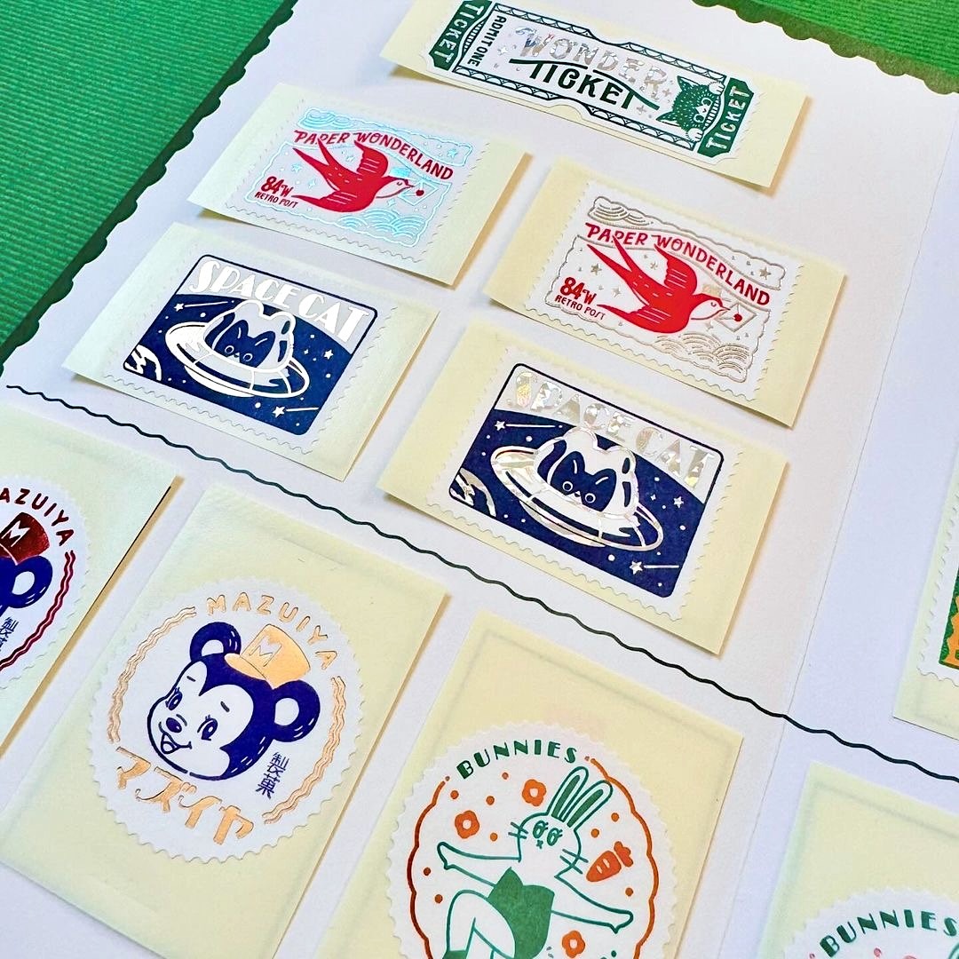 Ob1toy Sticker－Retro Post Stamp Series (Japanese Stationery Brand)