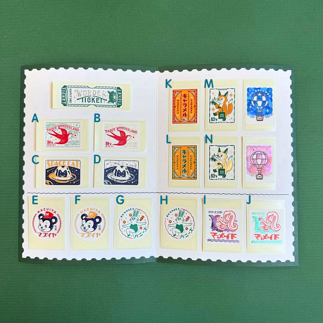 Ob1toy Sticker－Retro Post Stamp Series (Japanese Stationery Brand)