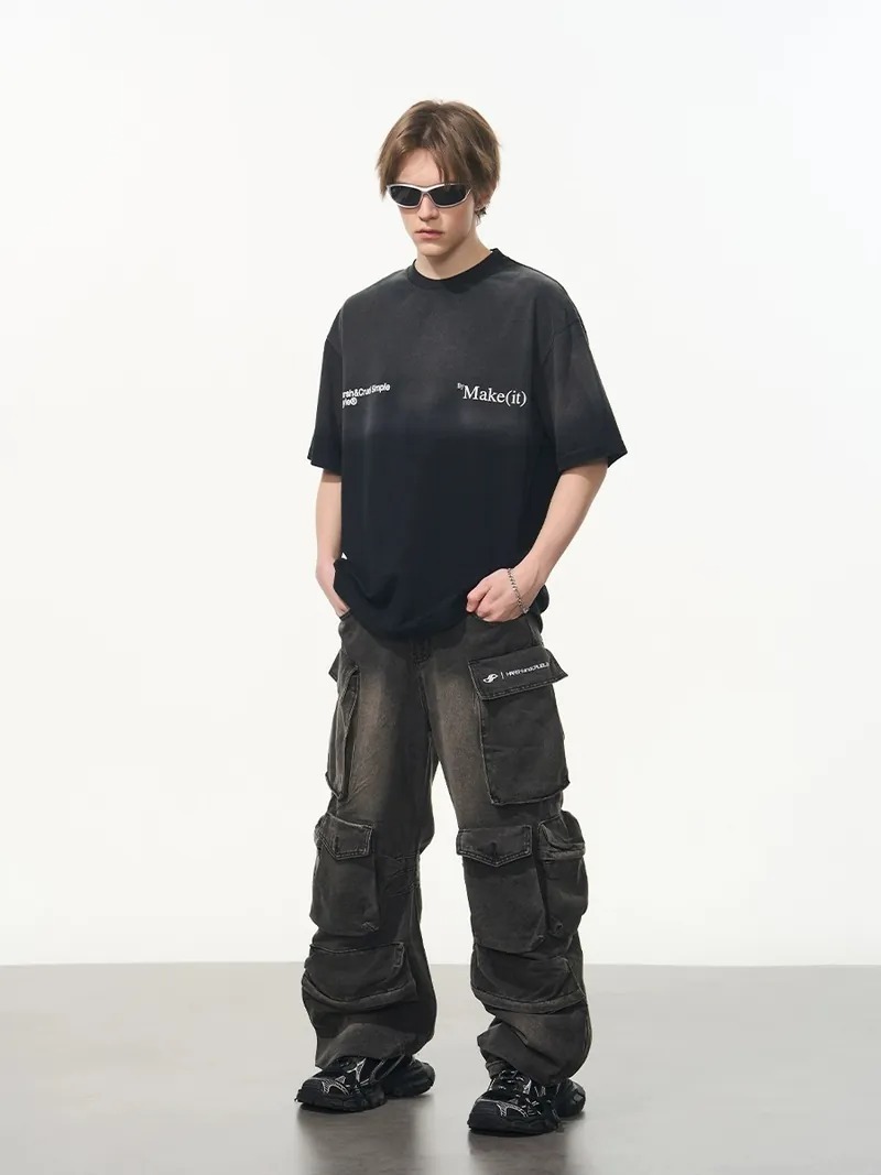 Harsh and Cruel 24SS 蠟染漸層做舊水洗印花短袖 HZ242020085