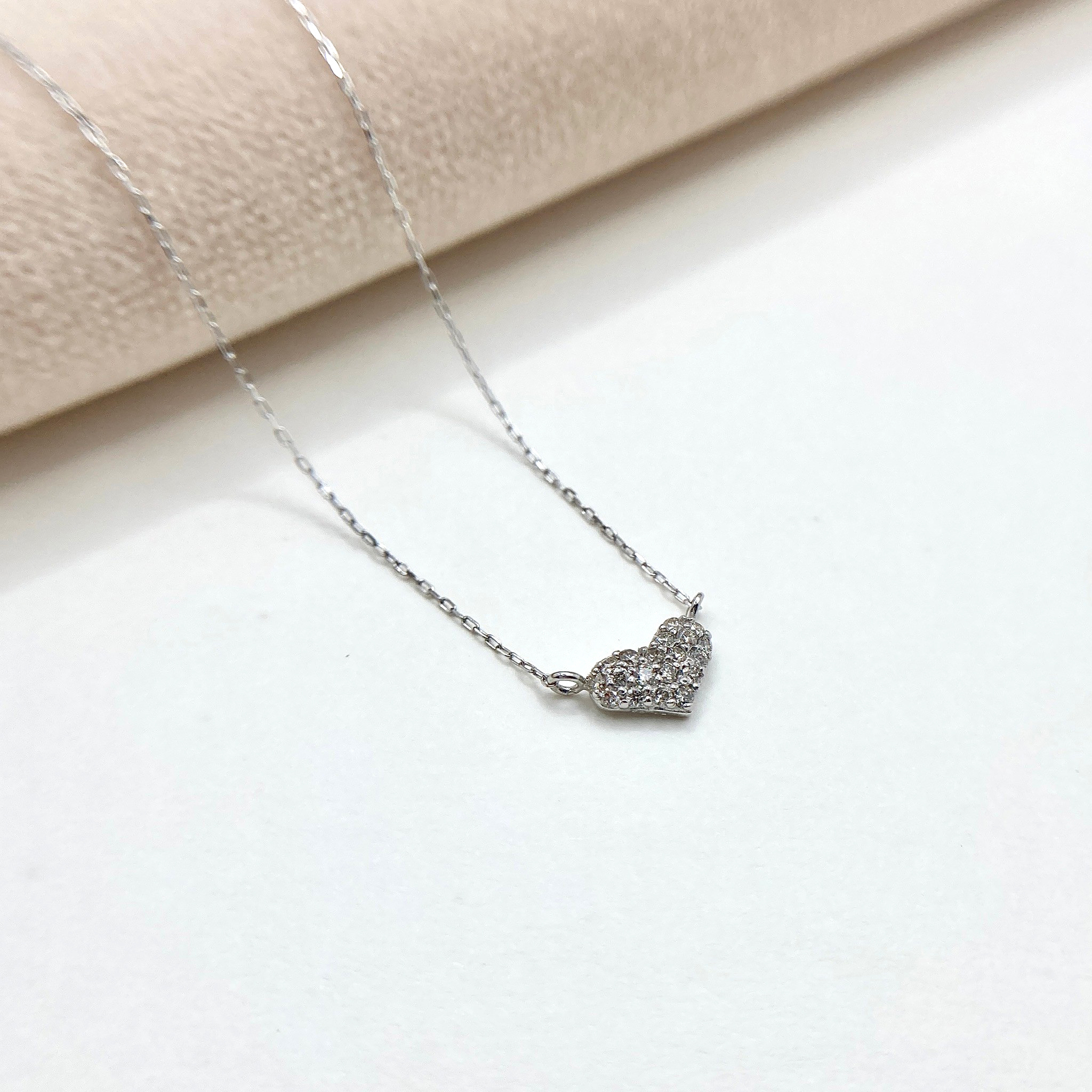 K18迷你愛心真鑽項鍊