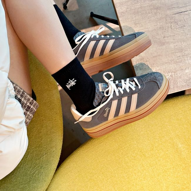 ADIDAS GAZELLE BOLD 厚底 霧灰粉 [售完即止!!]