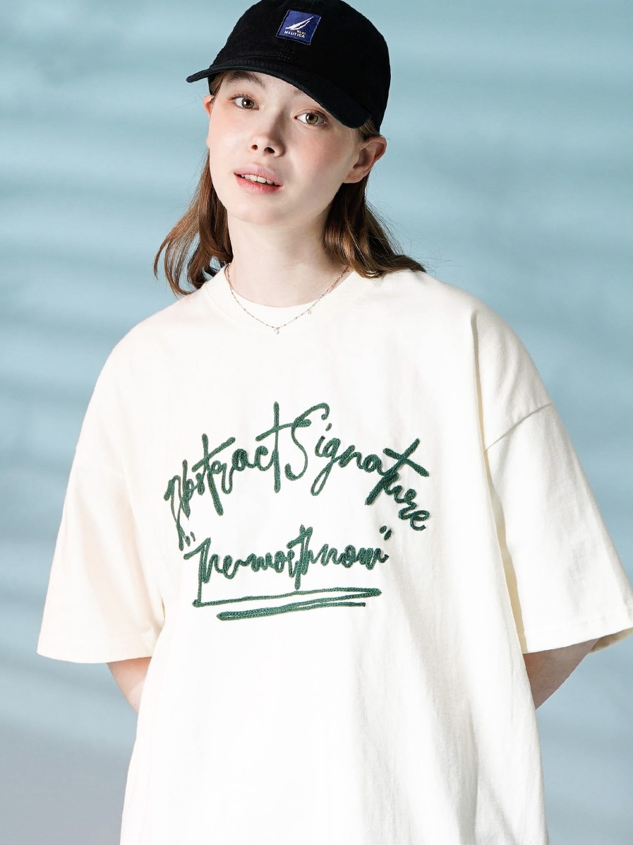 <預購>韓國TWN 電繡 Absignature 簽名高磅純棉短T