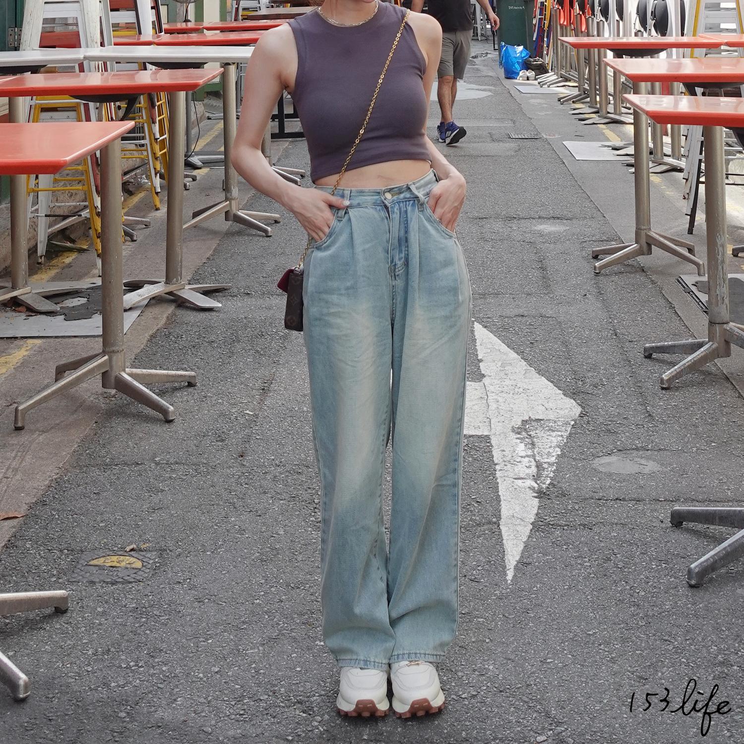 |現貨|2024夏日新款！小個子天絲牛仔高腰顯瘦寬褲(九分/長款) XXS-L