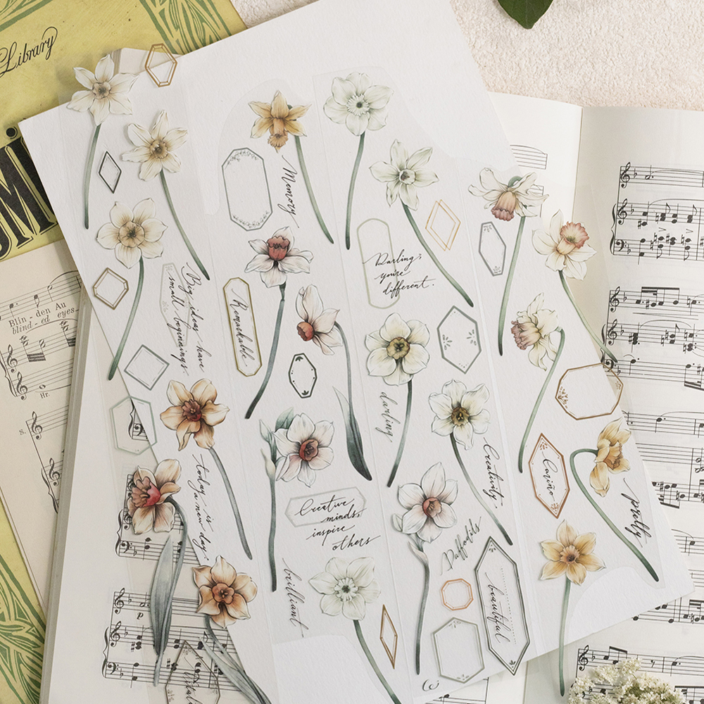 樂意Loi．絕色-水仙花 5cm亮面PET膠帶 <整捲/分裝>