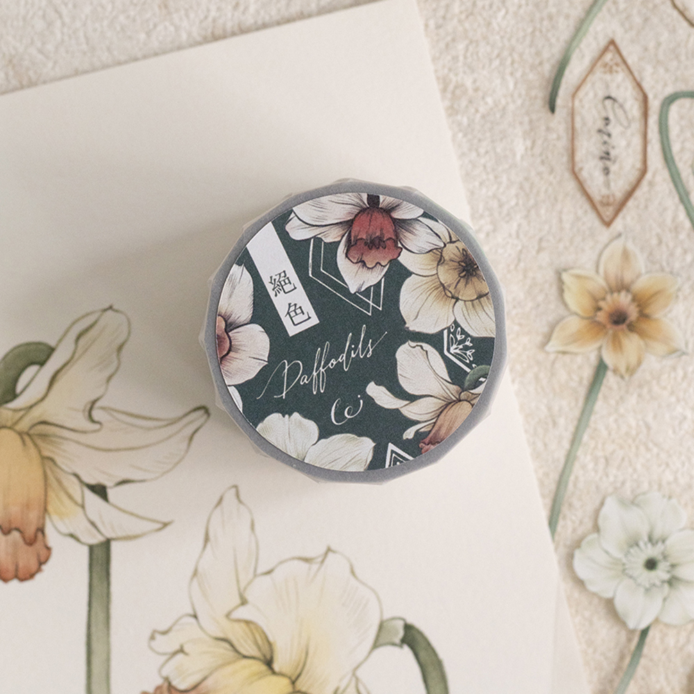 樂意Loi．絕色-水仙花 5cm亮面PET膠帶 <整捲/分裝>