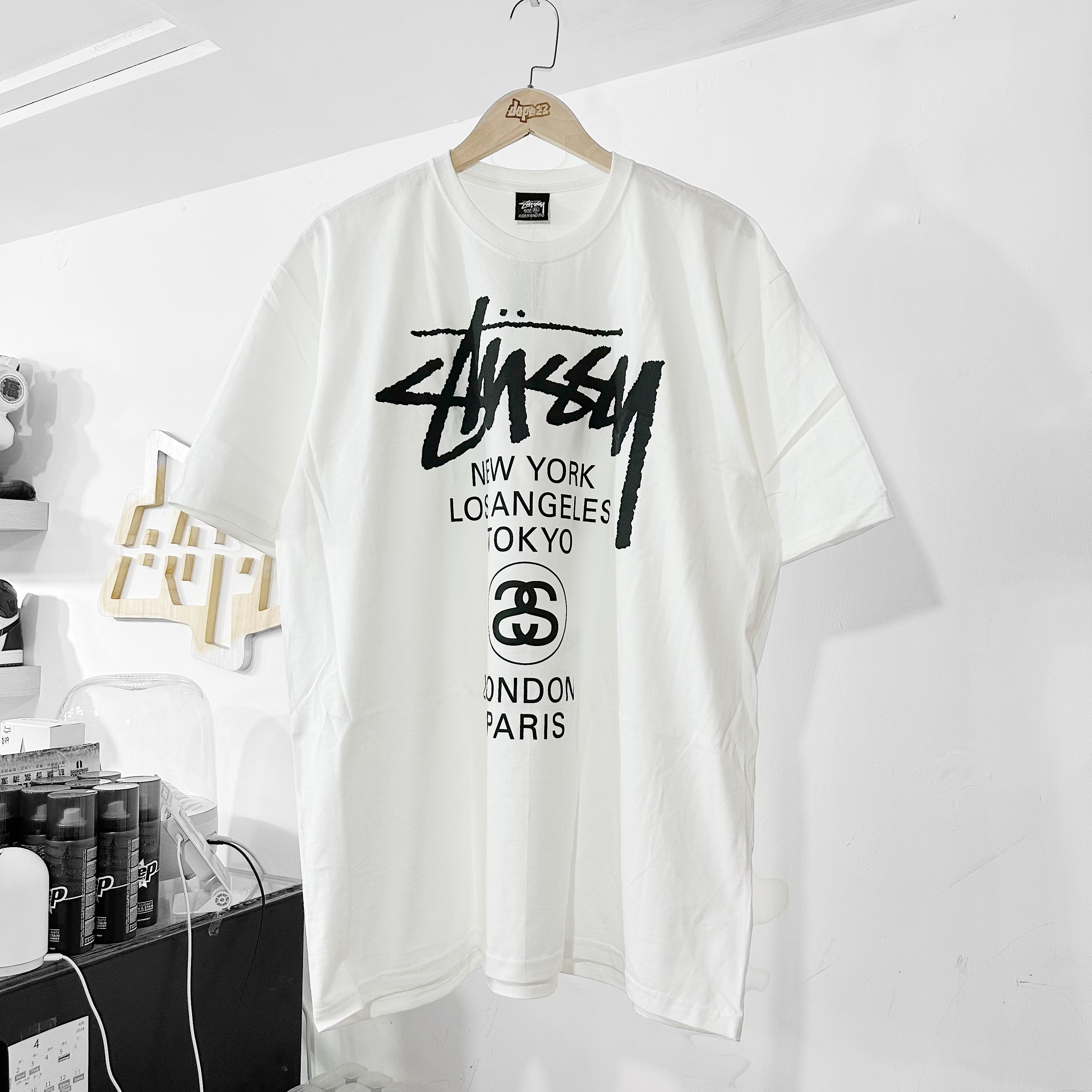 ☆ STUSSY WORLD TOUR TEE ☆ New Vintage Stussy x Nike World Tour Tee T-Shirt Navy Blue