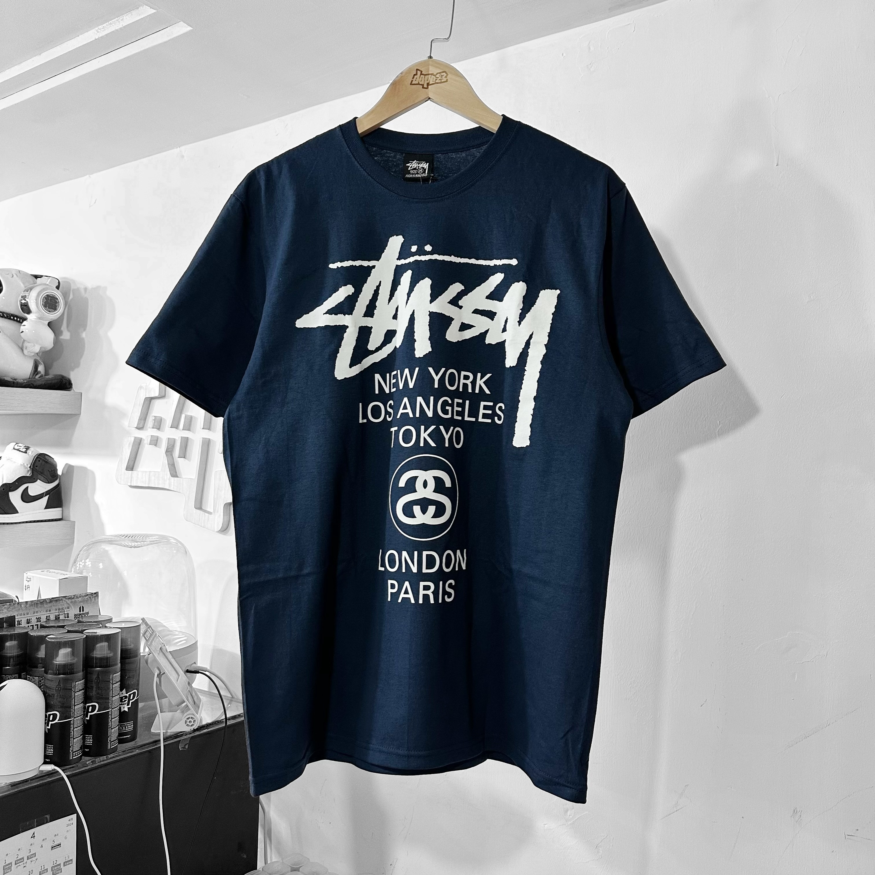 STUSSY WORLD TOUR TEE - NAVY