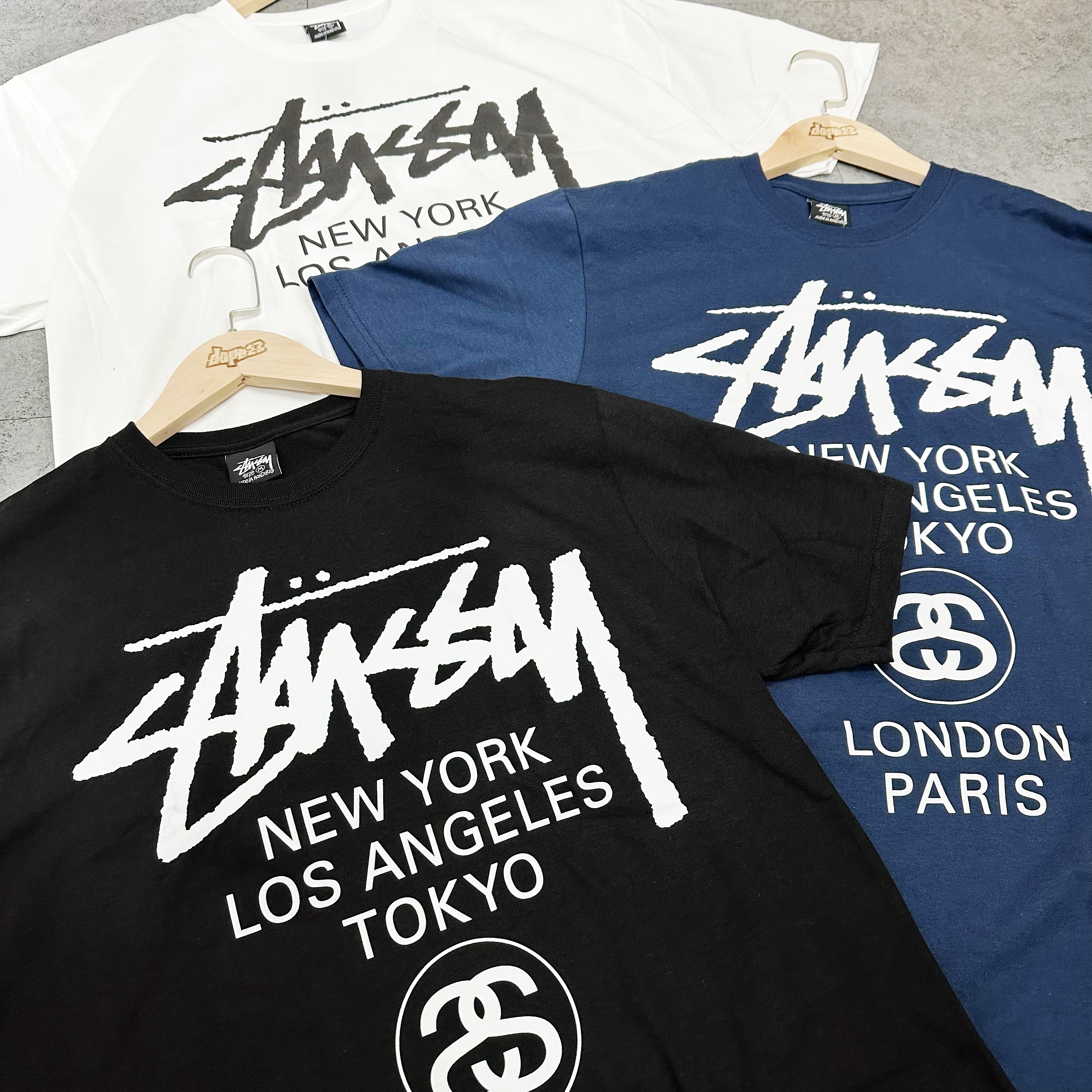 STUSSY WORLD TOUR TEE - NAVY STUSSY WORLD TOUR TEE - NAVY