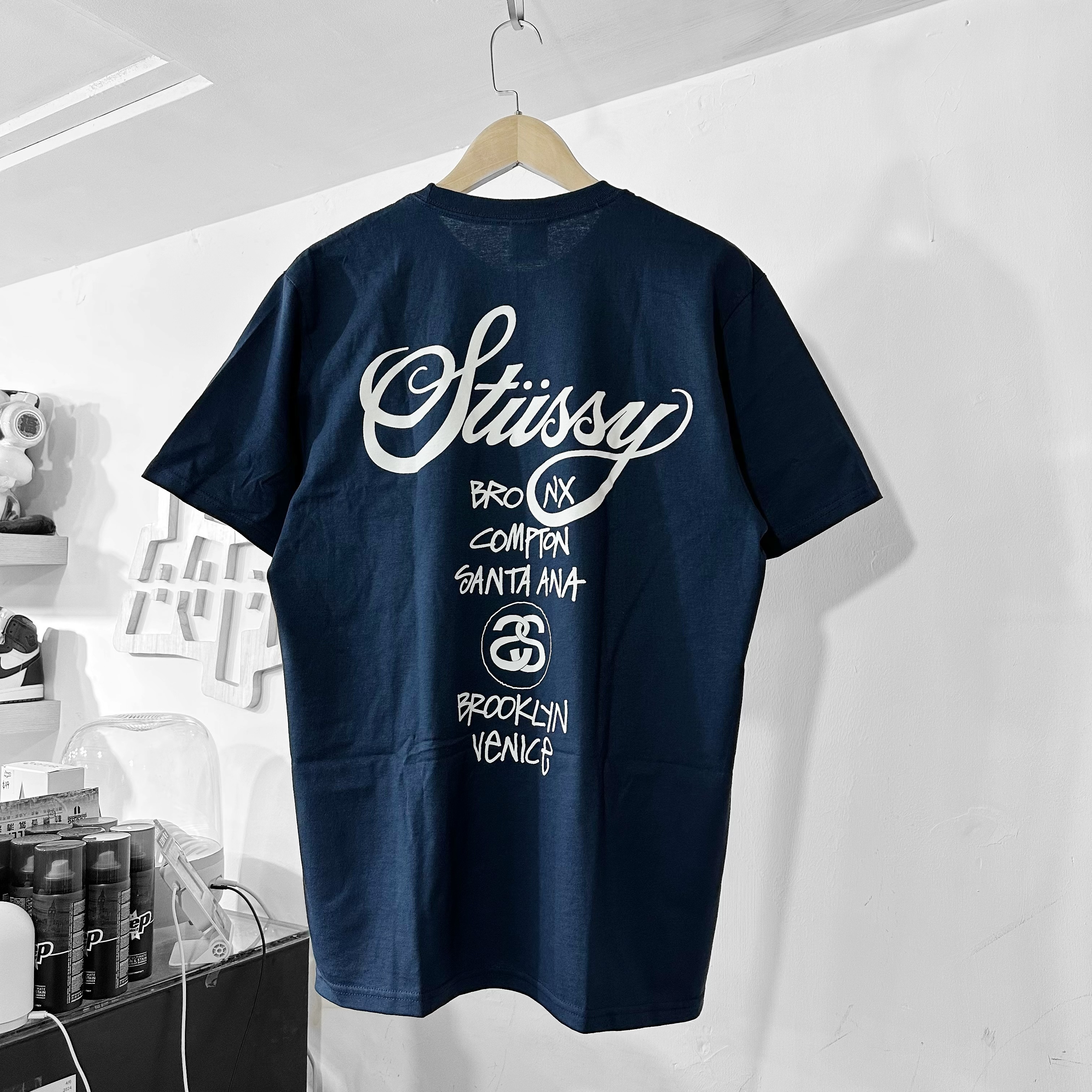 STUSSY  WORLD TOUR TEE - NAVY