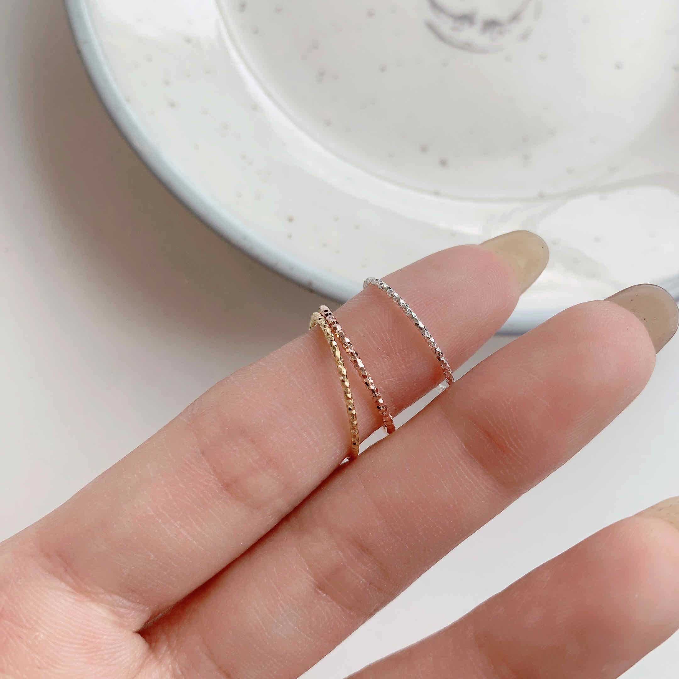 🇰🇷925 silver 百搭閃閃細戒｜3 color