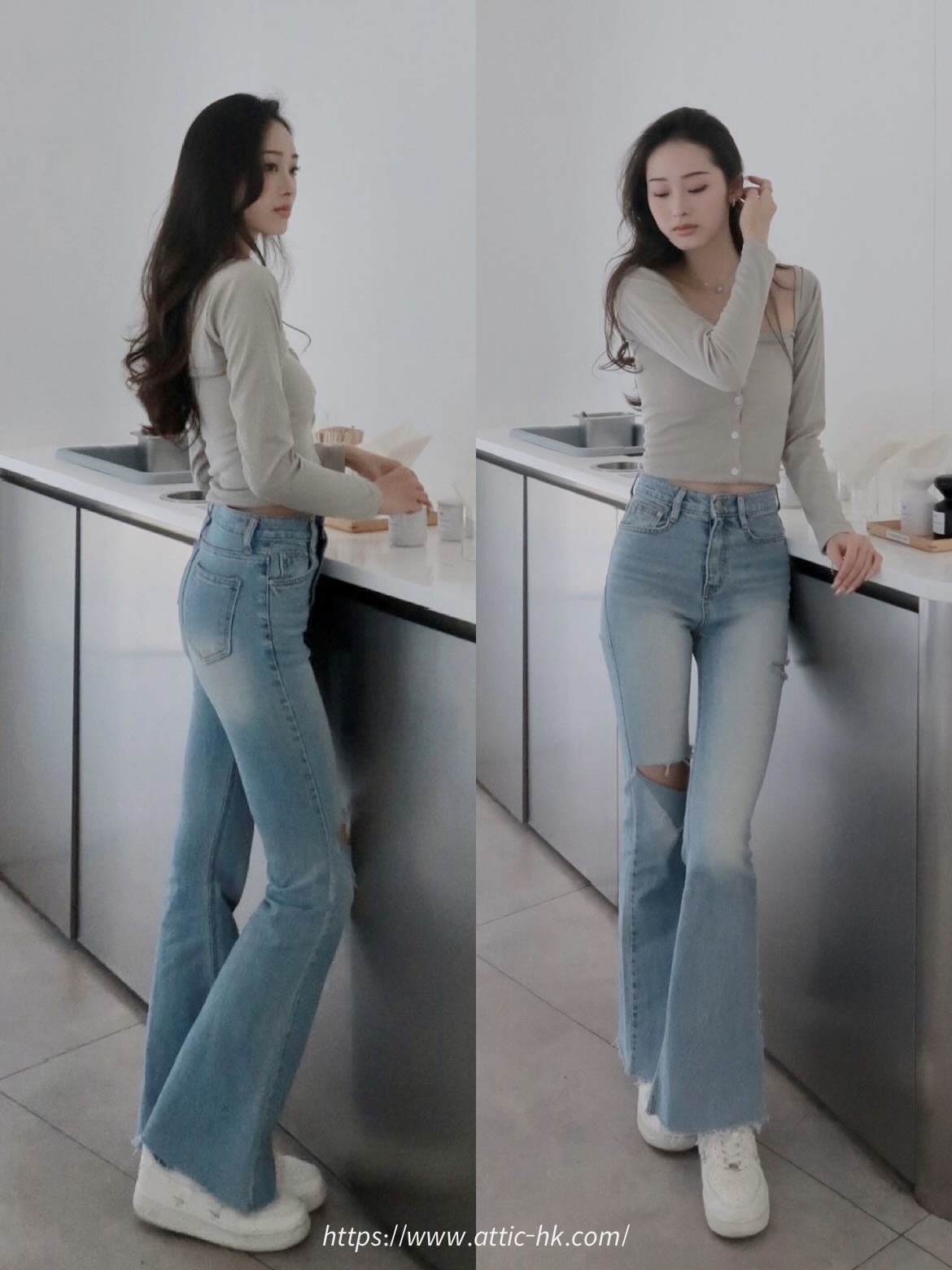 破洞完美腿型牛仔褲🖤〈S/M/L〉