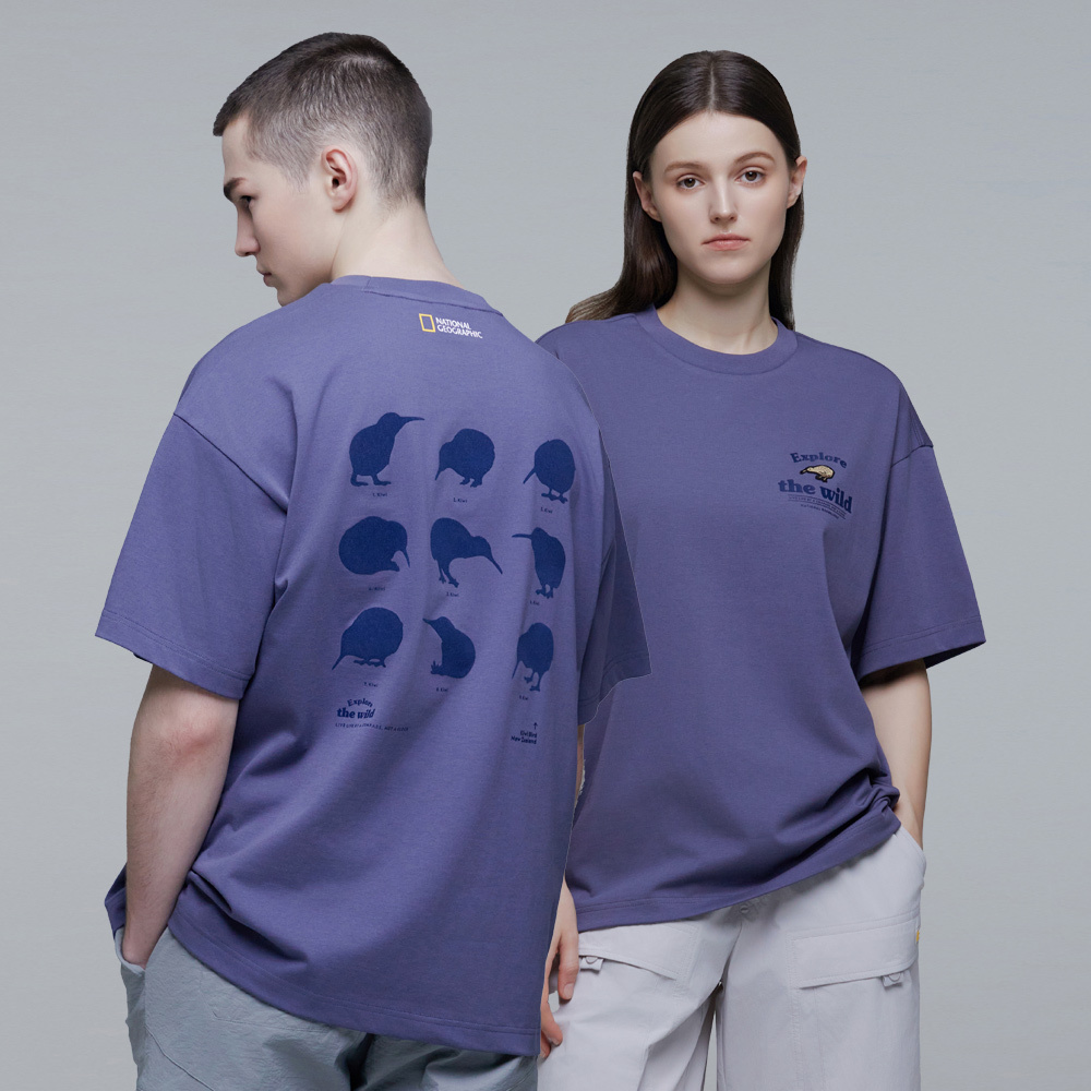 Unisex Kiwi Graphic Eco Short Sleeve Tee - DUSTY NAVY