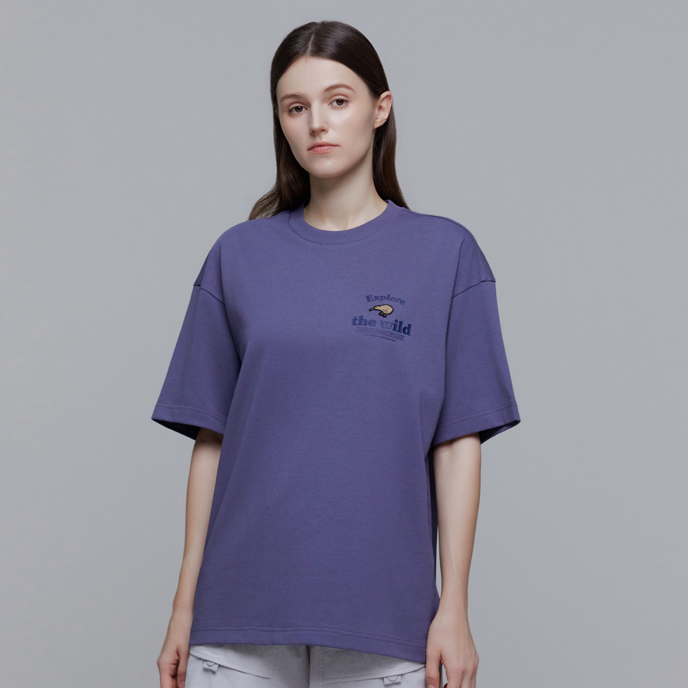 Unisex Kiwi Graphic Eco Short Sleeve Tee - DUSTY NAVY